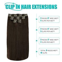 Load image into Gallery viewer, Double Weft Clip in Hair Extensions Human Hair
