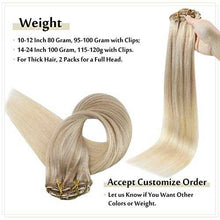 Load image into Gallery viewer, Real Human Hair Extension Clip Ins 120 Grams 7 Pcs Hair Extensions Wig Store
