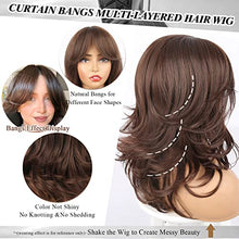 Load image into Gallery viewer, Layered Synthetic Wig with Curtain Bangs
