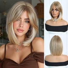 Load image into Gallery viewer, Highlight Gradient Shoulder-Length Straight Bob Synthetic Wig
