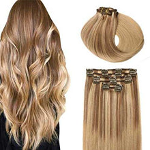 Load image into Gallery viewer, Double Weft Clip in Hair Extensions Human Hair Clip in Hair Extensions Wig Store
