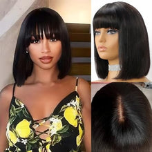 Load image into Gallery viewer, Straight Bob Wig with Bangs Human Hair
