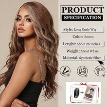 Load image into Gallery viewer, Long Wavy Brown Highlight Blonde Lace Wig Wig Store
