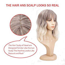 Load image into Gallery viewer, Ash to Blonde Wavy Wig with Bangs Wig Store
