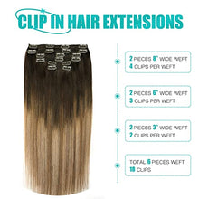 Load image into Gallery viewer, Double Weft Clip in Hair Extensions Human Hair
