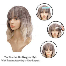 Load image into Gallery viewer, Ash to Blonde Wavy Wig with Bangs Wig Store
