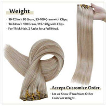 Load image into Gallery viewer, Real Human Hair Extension Clip Ins 120 Grams 7 Pcs Hair Extensions Wig Store
