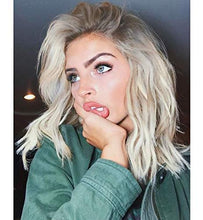 Load image into Gallery viewer, 12 inch Light Brown Loose Curly Lace Front Wig with Middle Part Wig Store
