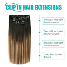 Load image into Gallery viewer, Double Weft Clip in Hair Extensions Human Hair
