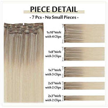 Load image into Gallery viewer, Real Human Hair Extension Clip Ins 120 Grams 7 Pcs Hair Extensions Wig Store
