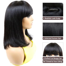 Load image into Gallery viewer, Straight Bob Wig with Bangs Human Hair
