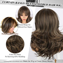 Load image into Gallery viewer, Layered Synthetic Wig with Curtain Bangs
