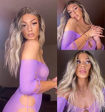 Load image into Gallery viewer, 12 inch Light Brown Loose Curly Lace Front Wig with Middle Part Wig Store
