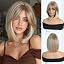 Load image into Gallery viewer, Straight Bob Wig Synthetic Middle Part Shoulder Length 12 Inch

