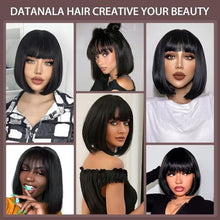 Load image into Gallery viewer, Straight Bob Wig with Bangs Human Hair

