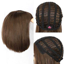 Load image into Gallery viewer, Medium Brown Bob Wig with Bangs Synthetic Wig Wig Store

