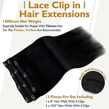 Load image into Gallery viewer, Real Human Hair Extension Clip Ins 120 Grams 7 Pcs Hair Extensions Wig Store
