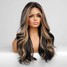 Load image into Gallery viewer, Long Black and Blonde Highlight Lace Front Wig Wig Store
