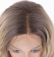 Load image into Gallery viewer, 12 inch Light Brown Loose Curly Lace Front Wig with Middle Part
