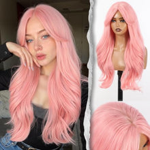 Load image into Gallery viewer, Long Wavy Wig With Bangs PuffPro Voluminous High Crown 4x4 Parting
