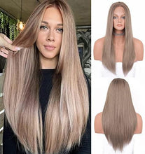 Load image into Gallery viewer, 12 inch Light Brown Loose Curly Lace Front Wig with Middle Part Wig Store
