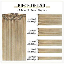 Load image into Gallery viewer, Real Human Hair Extension Clip Ins 120 Grams 7 Pcs Hair Extensions Wig Store
