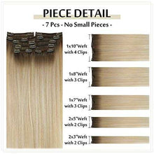 Load image into Gallery viewer, Real Human Hair Extension Clip Ins 120 Grams 7 Pcs Hair Extensions Wig Store
