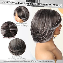 Load image into Gallery viewer, Layered Synthetic Wig with Curtain Bangs
