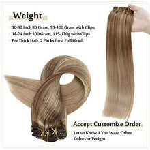 Load image into Gallery viewer, Real Human Hair Extension Clip Ins 120 Grams 7 Pcs Hair Extensions Wig Store
