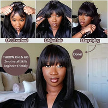 Load image into Gallery viewer, Straight Bob Wig with Bangs Human Hair
