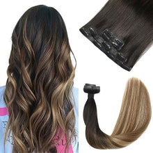 Load image into Gallery viewer, Silky Straight Human Hair Clip in Hair Extensions
