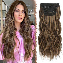 Load image into Gallery viewer, Synthetic Clip in Hair Extensions 4PCS Long Wavy 20 inches clip in hair extensions Wig Store
