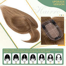 Load image into Gallery viewer, Clip in Hair Topper Human Hair with Silk Base Hairpiece
