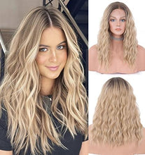 Load image into Gallery viewer, 12 inch Light Brown Loose Curly Lace Front Wig with Middle Part
