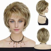 Load image into Gallery viewer, Short Natural Curly Blonde Highlight Wig
