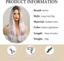 Load image into Gallery viewer, Ombre Blonde Mixed Light Pink Synthetic Wig

