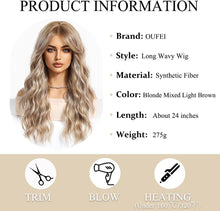 Load image into Gallery viewer, Blonde Long Wavy Wig for Women
