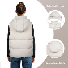 Load image into Gallery viewer, Women&#39;S Puffer Vest With Pockets &amp; Removable Hood
