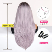 Load image into Gallery viewer, Women's Ombre Light Purple Long Straight Wig
