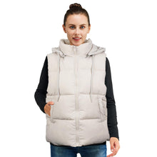 Load image into Gallery viewer, Women&#39;S Puffer Vest With Pockets &amp; Removable Hood
