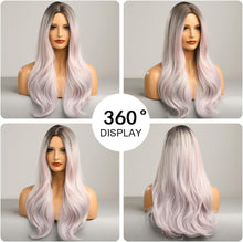 Load image into Gallery viewer, Ombre Blonde Mixed Light Pink Synthetic Wig
