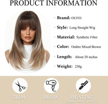 Load image into Gallery viewer, OUFEI Ombre Mixed Blonde Synthetic Wig – Natural Look, Heat‑Resistant
