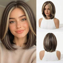 Load image into Gallery viewer, Highlight Gradient Shoulder-Length Straight Bob Synthetic Wig
