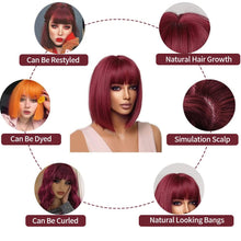 Load image into Gallery viewer, Straight Bob Wig with Bangs Human Hair
