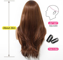 Load image into Gallery viewer, Ginger Synthetic Long Straight Wig with Bangs – Heat‑Resistant
