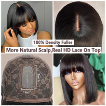 Load image into Gallery viewer, Straight Bob Wig with Bangs Human Hair

