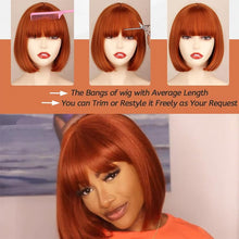 Load image into Gallery viewer, Straight Bob Wig with Bangs Human Hair
