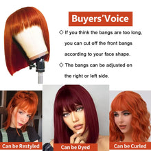 Load image into Gallery viewer, Straight Bob Wig with Bangs Human Hair
