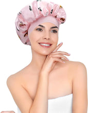 Load image into Gallery viewer, Silk Sleep Bonnet Duo – Blue Satin for Curly Hair

