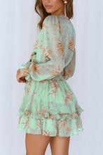 Load image into Gallery viewer, A-Line Flare Short Dress Knot Front Long Sleeve
